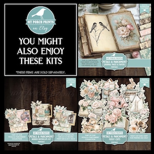 Petals and Parchment Junk Journal EPHEMERA Kit, Vintage, Bird, Spring ...