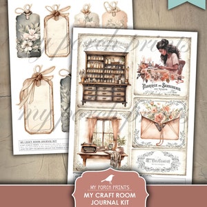 My Craft Room Junk Journal Kit, Home Office, Supplies, Art, Sewing ...
