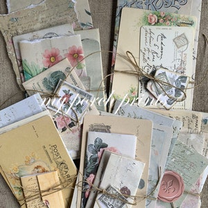 Junk Journal, Roses & Letters, Paper Stack, Envelope, Kit, Postcards ...
