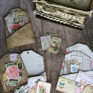 Pocket Tags, Loaded Envelope, Junk Journal Kit, Printable Ephemera ...