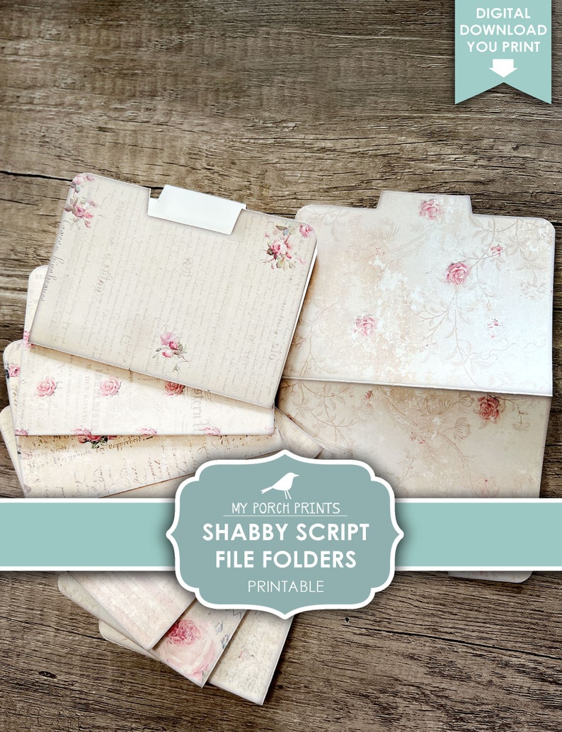 Junk Journal, File, Folders, Shabby, Script, Ephemera, Kit, Vintage ...
