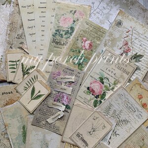 Puede incluir: Una colecci&oacute;n de estampados bot&aacute;nicos vintage con ilustraciones de flores, hierbas y plantas. Los estampados est&aacute;n en papel envejecido con un aspecto desgastado e incluyen texto como "Flores silvestres", "Hierbas" y "Suculentas".