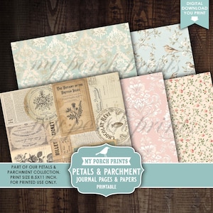 Petals and Parchment Junk Journal PAGES & PAPERS, Vintage, Spring ...