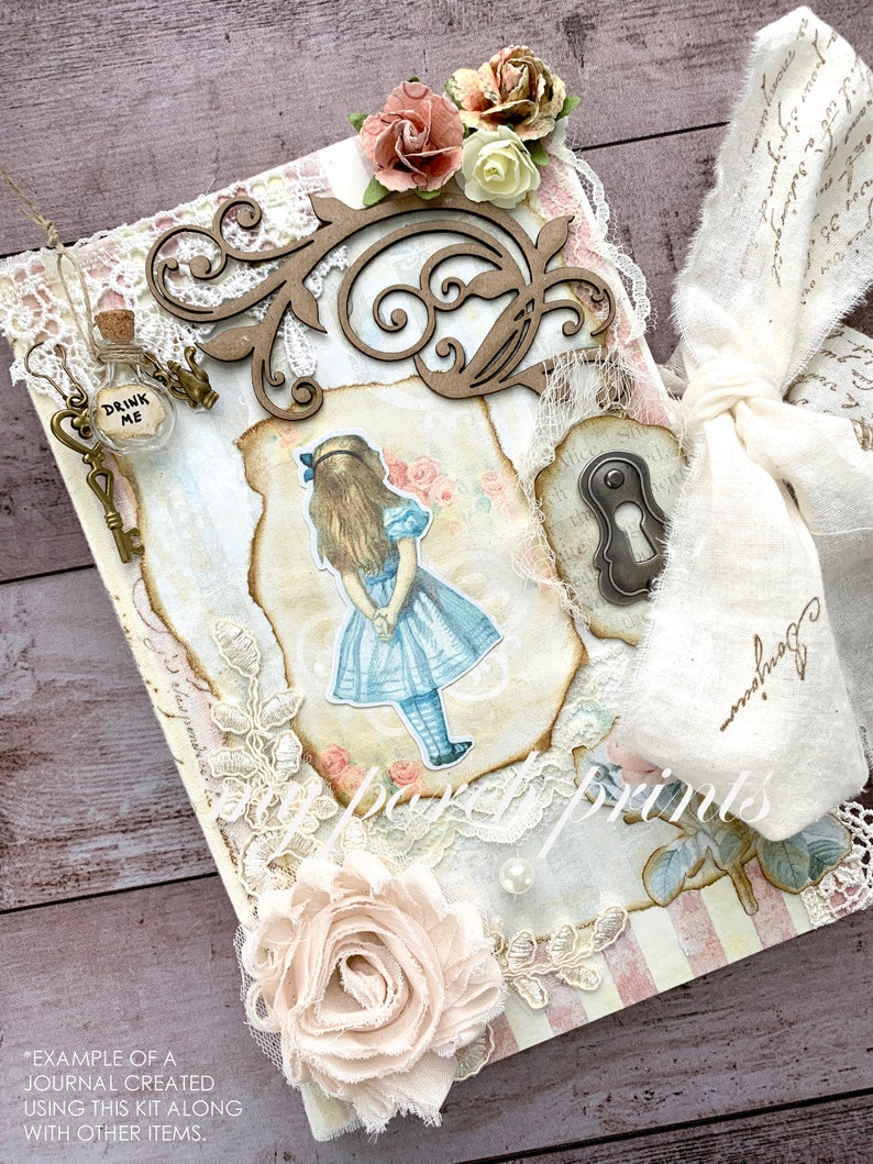 Download Paper Roses My Porch Prints Shabby Chic Vintage Alice In Wonderland Ephemera Digital Download Printable Pastel Junk Journal Kit Paper Party Supplies Paper Ephemera