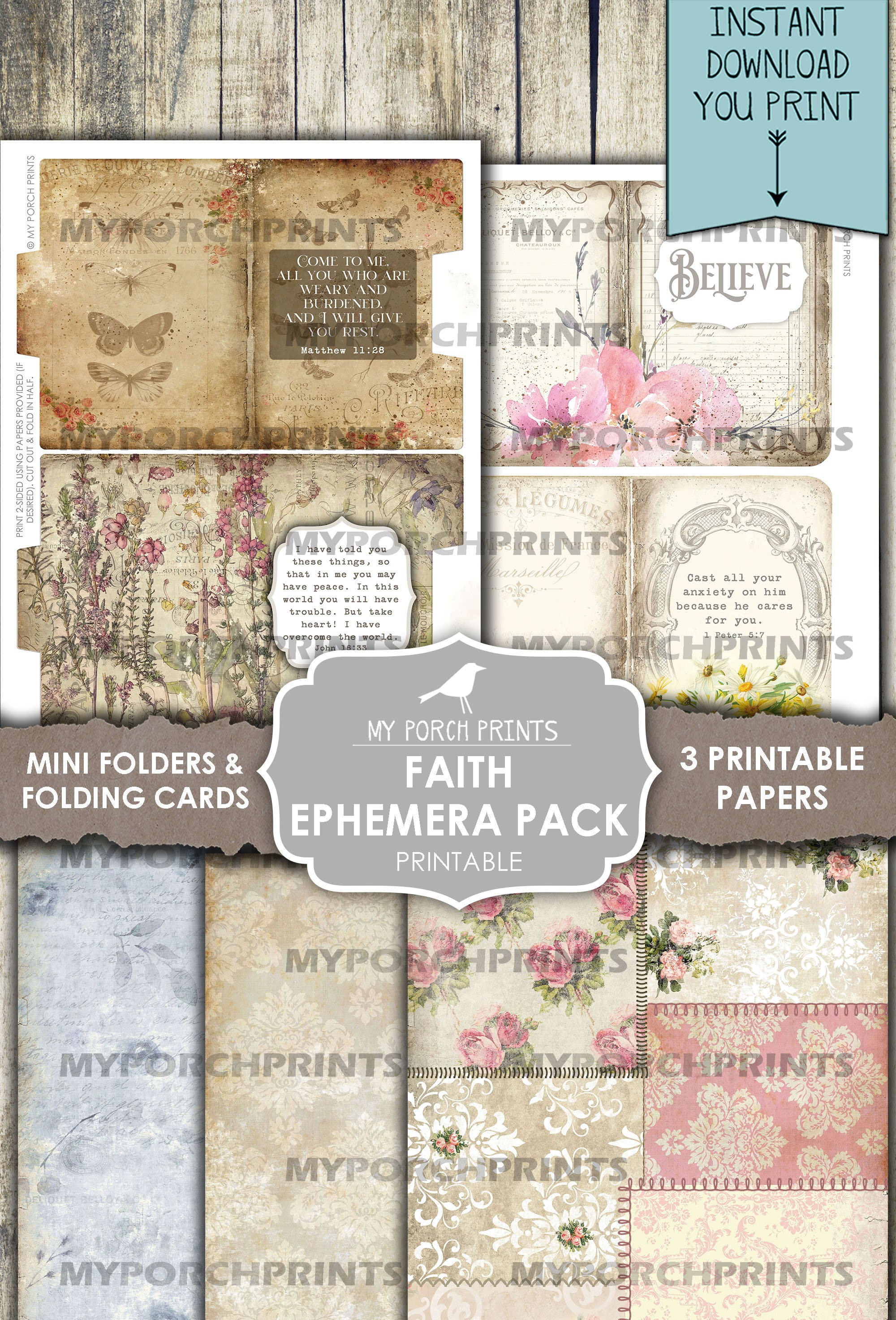Junk Journal Faith Ephemera Pack Prayer Journal Kit - Etsy Sweden