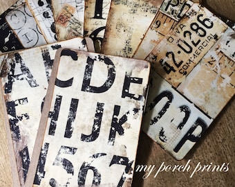 Industriell, Grunge, druckbare Papiere, Junk Journal, Zahlen, Steampunk, Mann, maskulin, Vintage, bedruckbar, Collage Sheet, digitaler Download