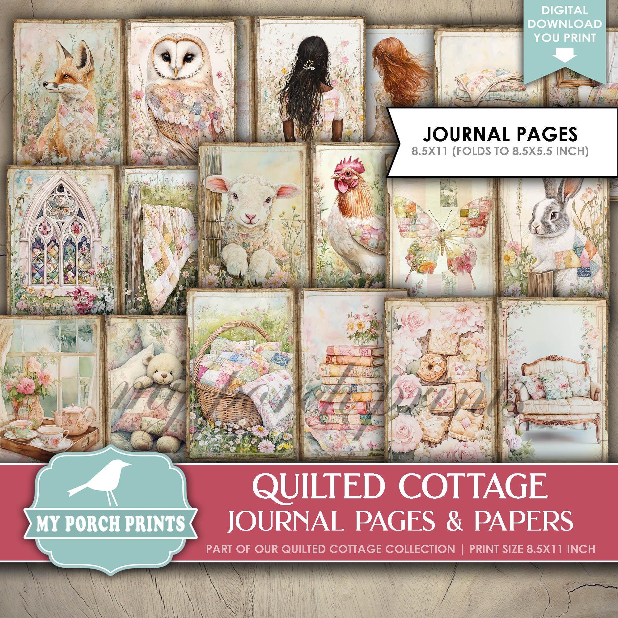 Quilted Cottage PAGES & PAPERS, Junk Journal Quilting Quilts Sewing ...