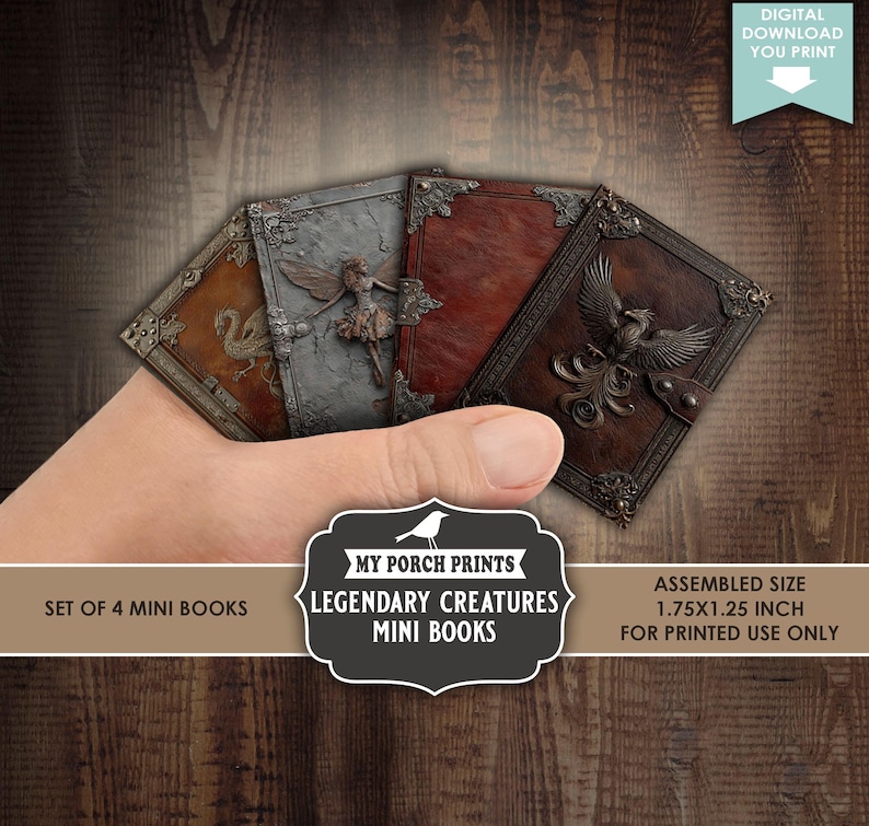 Legendary Creatures Mini Books, Junk Journal, Miniature, Magical ...