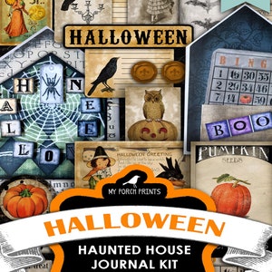Haunted House, Halloween, Junk Journal Kit, Craft, for Kids, Printable ...