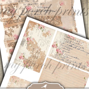 Junk Journal Kit, Recipe, Ephemera, Shabby, Vintage, Handwritten, Cards, Book, Mother's Day, My Porch Prints, Digital Download, Printable image 7