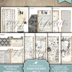 Page Pockets No. 2 Junk Journal Folio Kit, Folder, Black and White ...