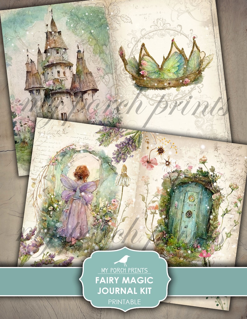 Fairy Magic Junk Journal Kit, Fairytale Fairies Woodland Castles ...
