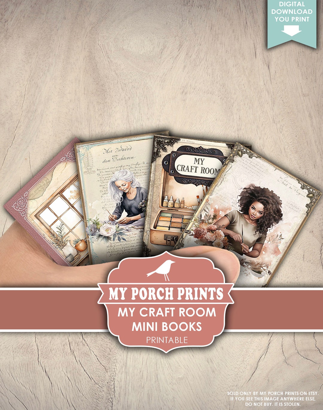 My Craft Room Mini Books, Junk Journal, Miniature, Home Office ...