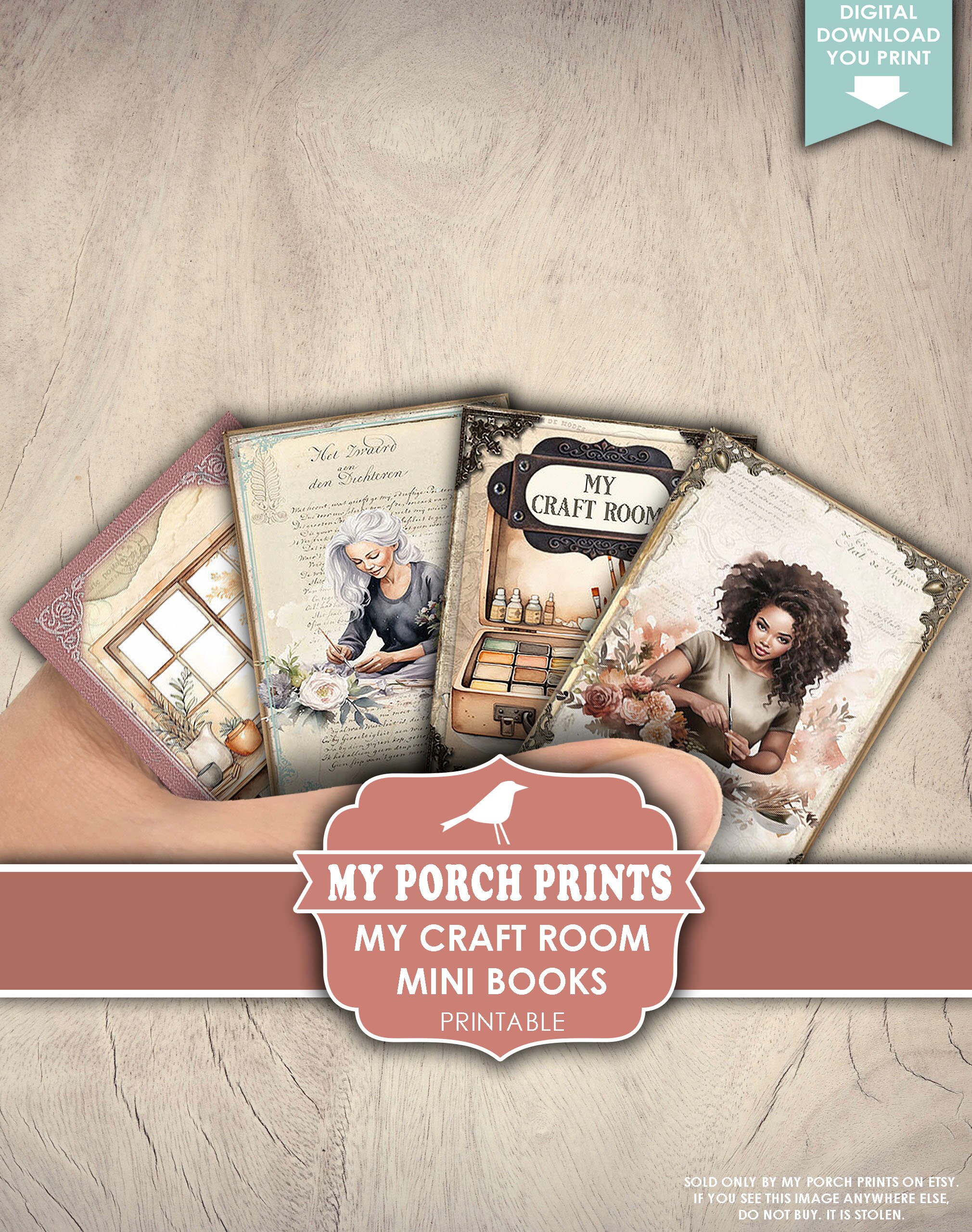 My Craft Room Mini Books, Junk Journal, Miniature, Home Office ...
