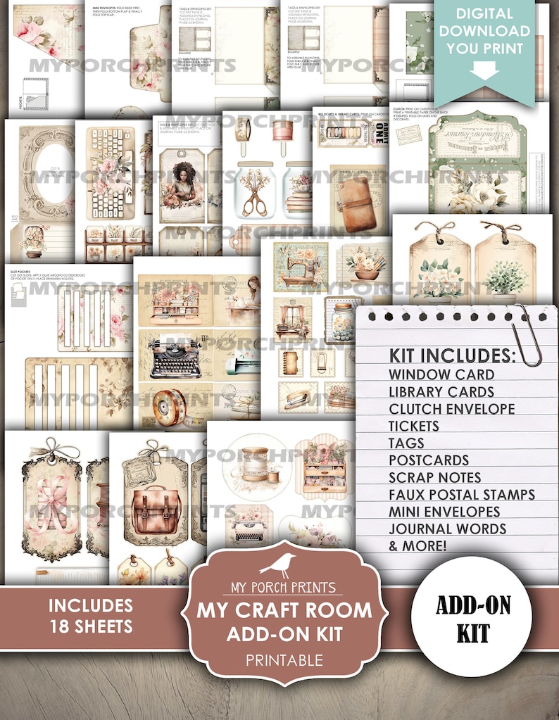 My Craft Room ADD ON Kit, Junk Journal, Home, Office, Supplies ...