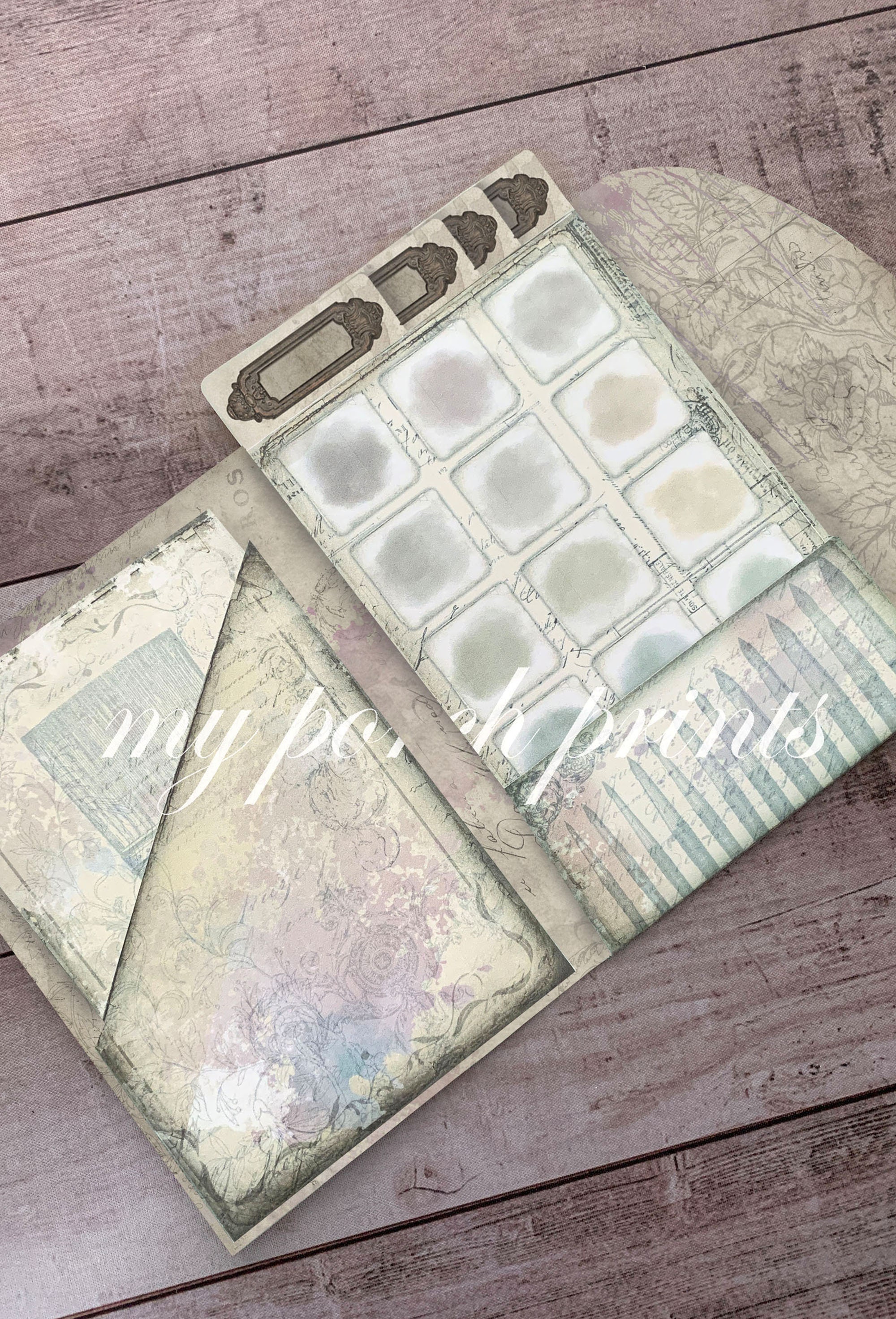 Junk Journal Kit, Shabby Artist, Folio, Ephemera, My Porch Prints, Book ...