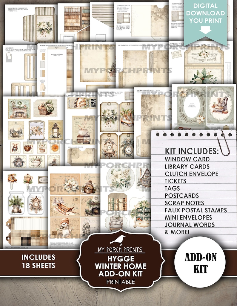 Hygge Winter Home ADD ON, Junk Journal, December, Daily, Cozy, Holiday ...