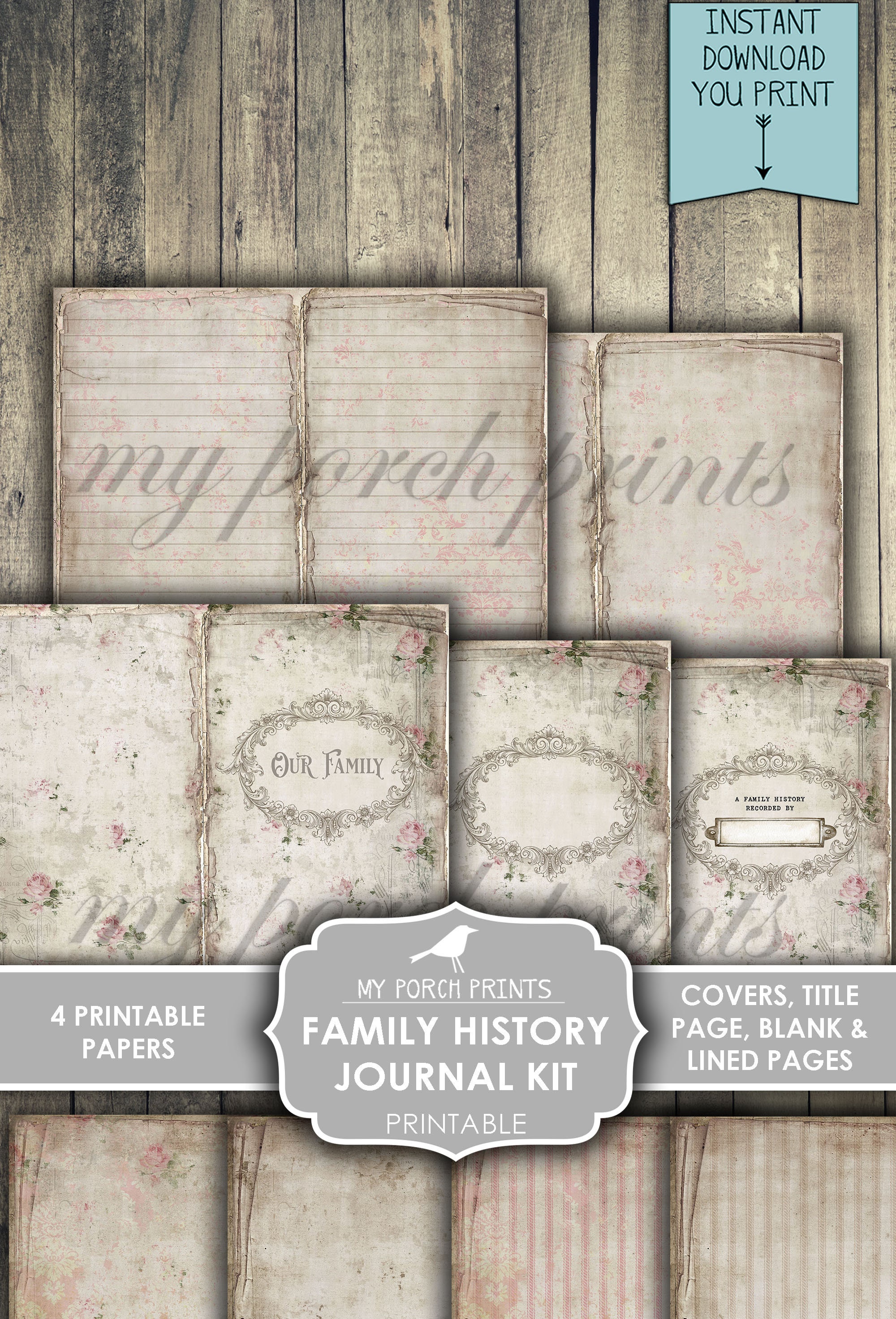 Genealogy Family Tree Antique Look Notebook