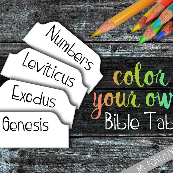 Bible Tabs, Bible tabs printable, bible tabs download, color your own, bible journal tabs, bible journaling printable, printable tabs, blank