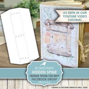 1.5, 2 & 3 Inch Hidden Spine Template for a Junk Journal, 8.5 inch, Freebie 2021, Facebook Group, My Porch Prints Digital Download Printable