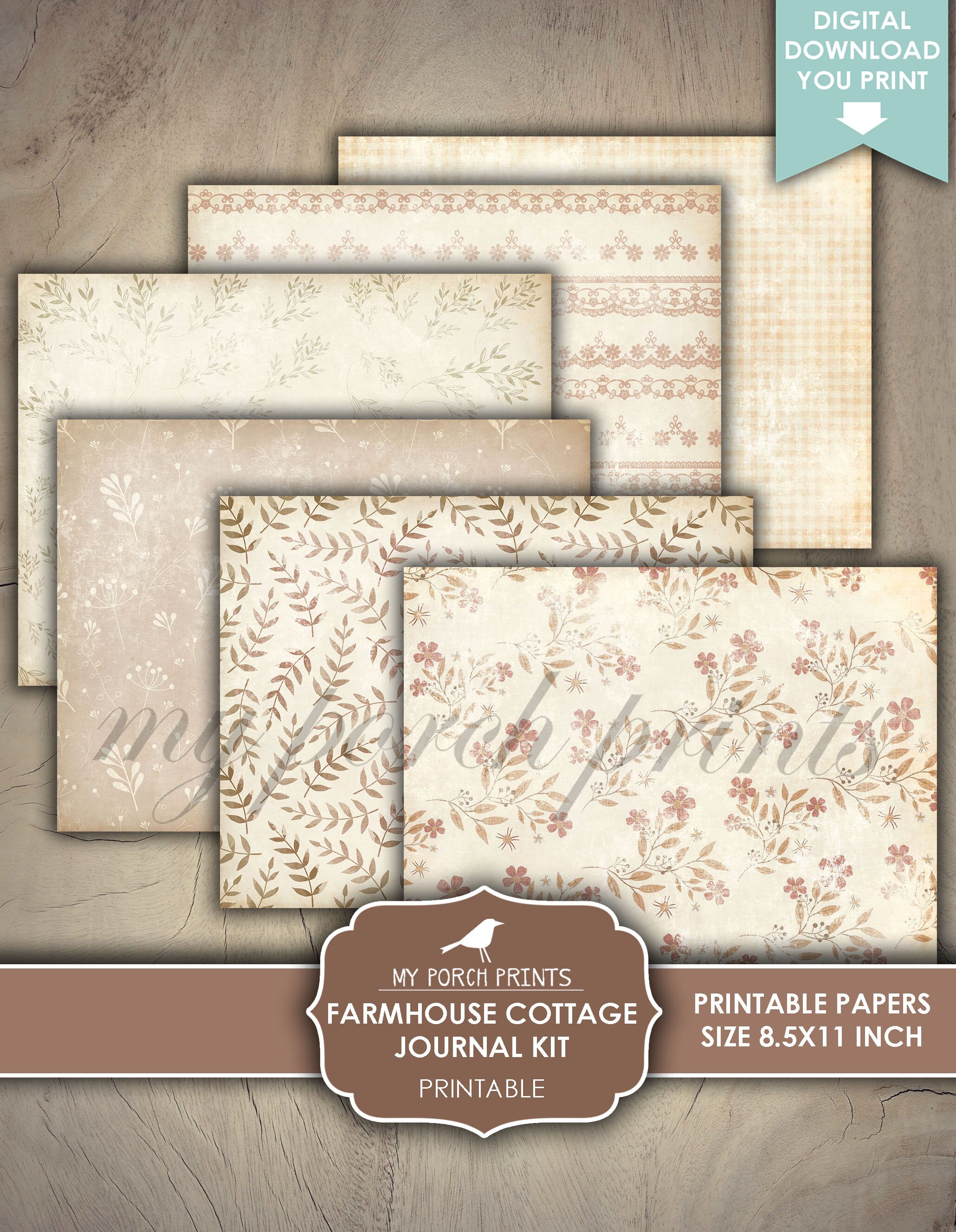 Junk Journal, Farmhouse Cottage, Kit, Farm, Cottagecore, Animals ...