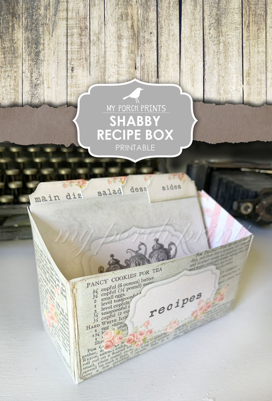Recipe, Box, Shabby Chic, Junk Journal, Pastel, Storage, My Porch ...