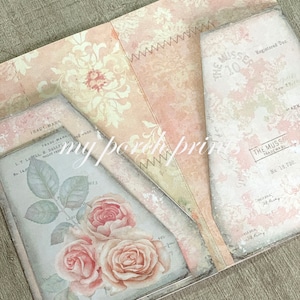 Junk Journal, Shabby, Rose, Pocket Folder, Pink, Floral, Craft Kit ...