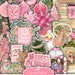 Pink Christmas, Fussy Cut, Junk Journal, December Daily, Sugar Cookie, Card, Printable Sticker, Cricut, My Porch Prints, Digital Download