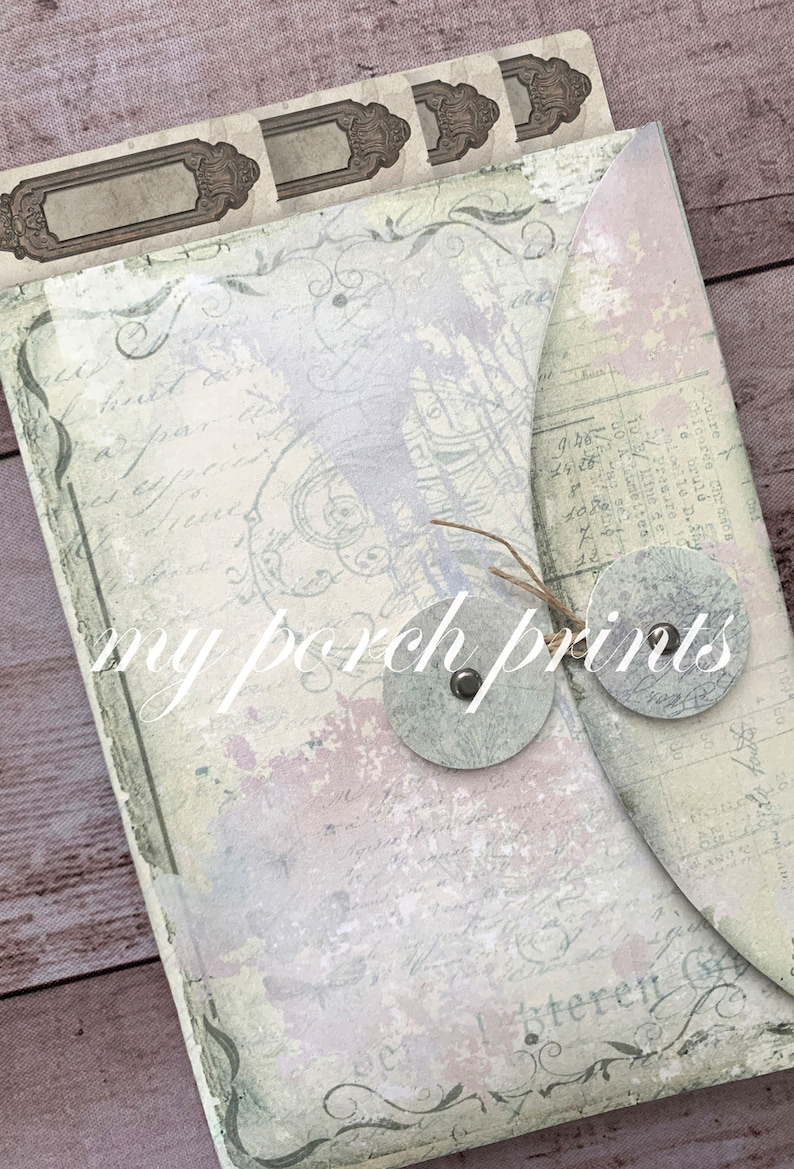 Junk Journal Kit, Shabby Artist, Folio, Ephemera, My Porch Prints, Book ...