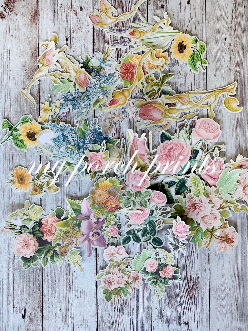 Download Junk Journal Ephemera Fussy Cut Flowers Printable My Porch ...