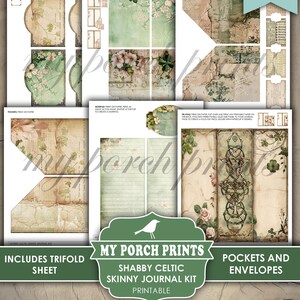 Shabby Celtic Skinny Junk Journal Kit, Tall, Vintage, Green, St, Saint ...