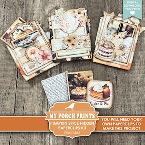 Pumpkin Spice Hidden Paperclips Kit, 3, Junk Journal, Paper Clip ...