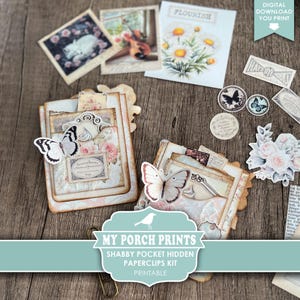 Shabby Pocket Hidden Paperclips Kit, 3, Junk Journal, Paper Clip ...