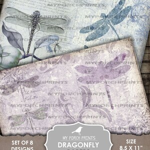 Dragonfly, Printable, Paper, Junk Journal, Kit, Download, Dragonflies ...