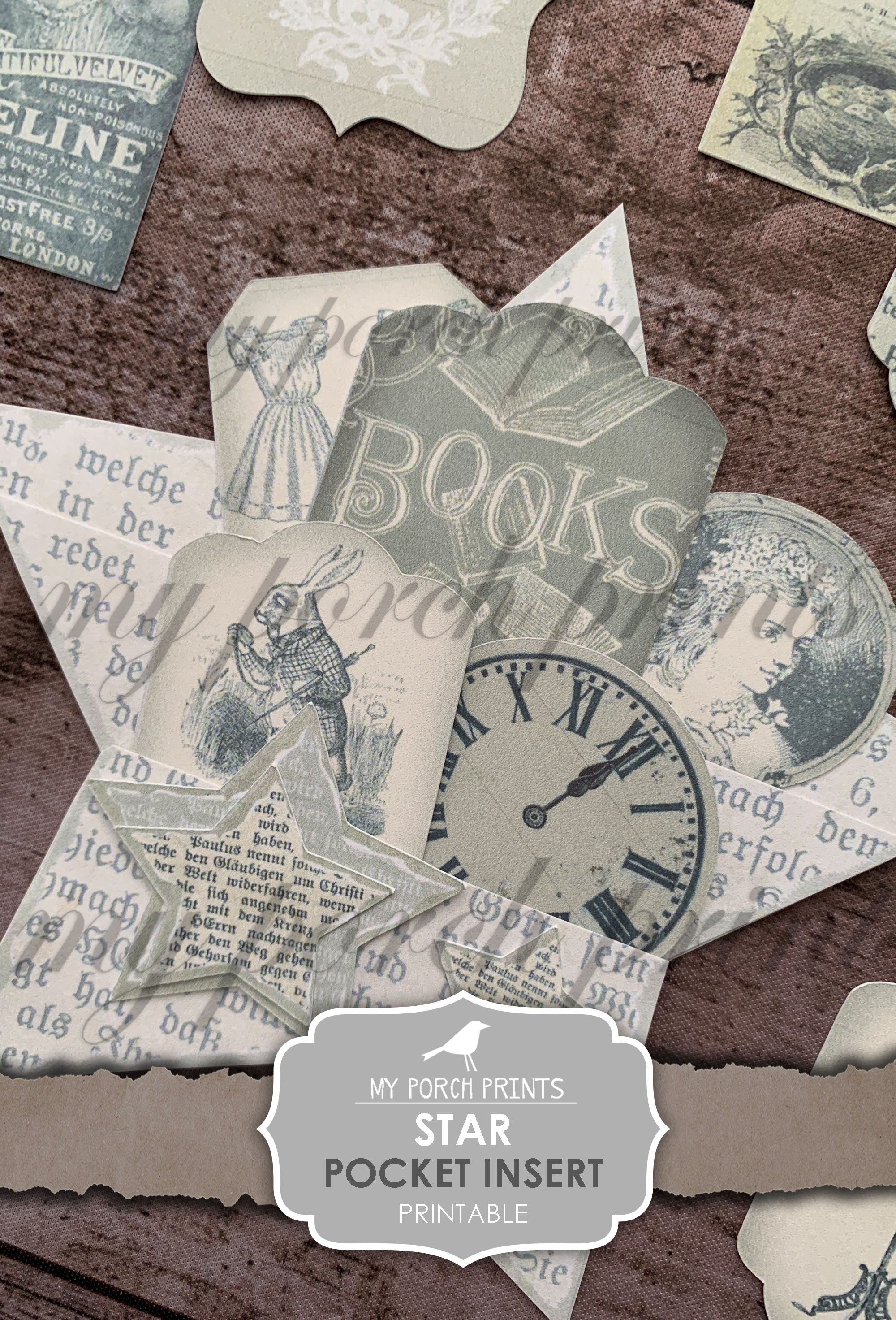 Star, Pocket, Junk Journal, Insert, Dream Journal, Tags, Stars, Moon ...