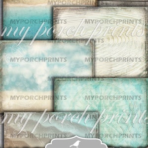 Junk Journal, Ocean Papers, Printable, Mermaid, Sea, Ocean, Paper, Nautical, Shell, Water, Beach, Blue, My Porch Prints, Digital Download image 3