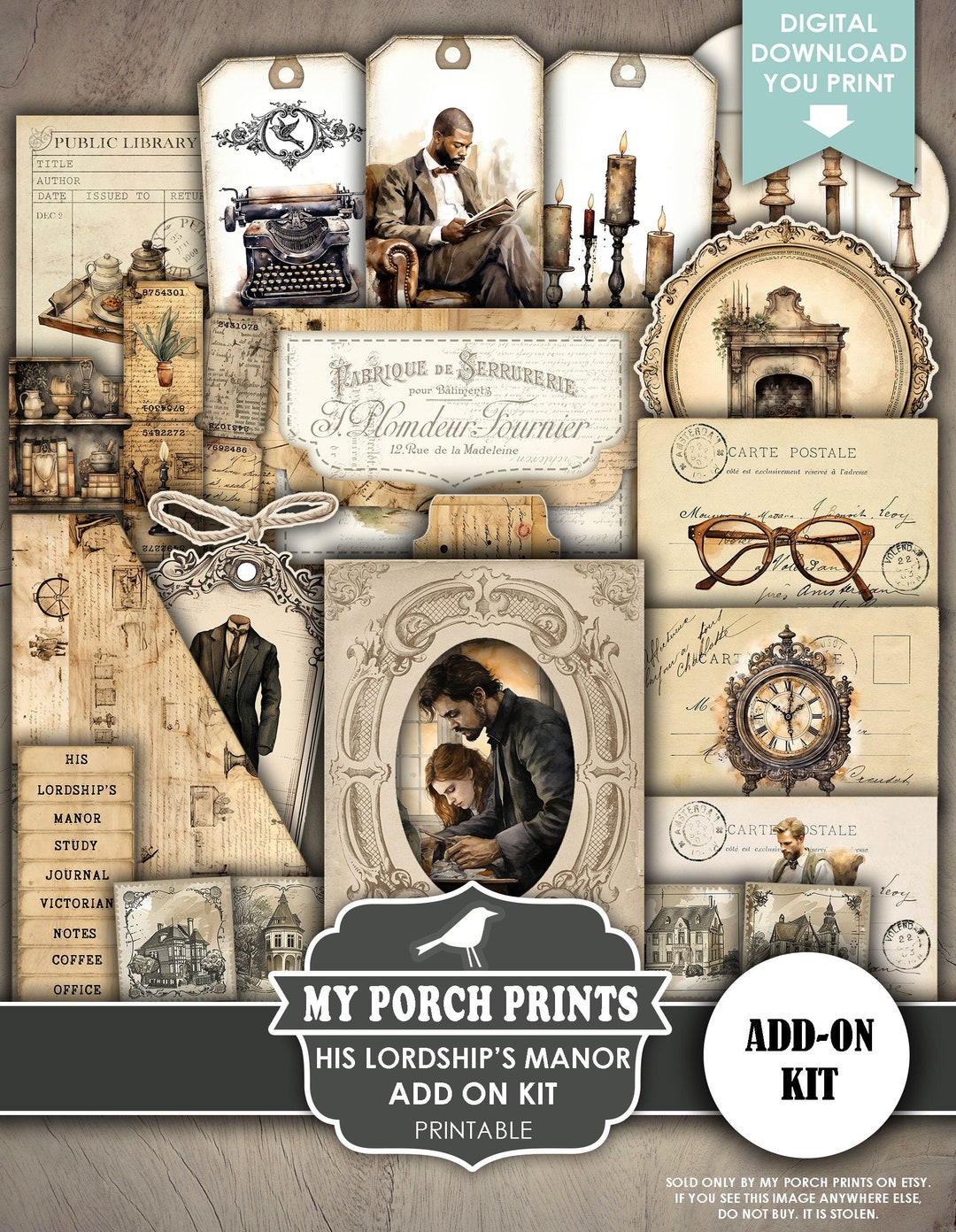His Lordship's Manor Add on Kit, Victorian, Grunge, Ephemera, Junk ...