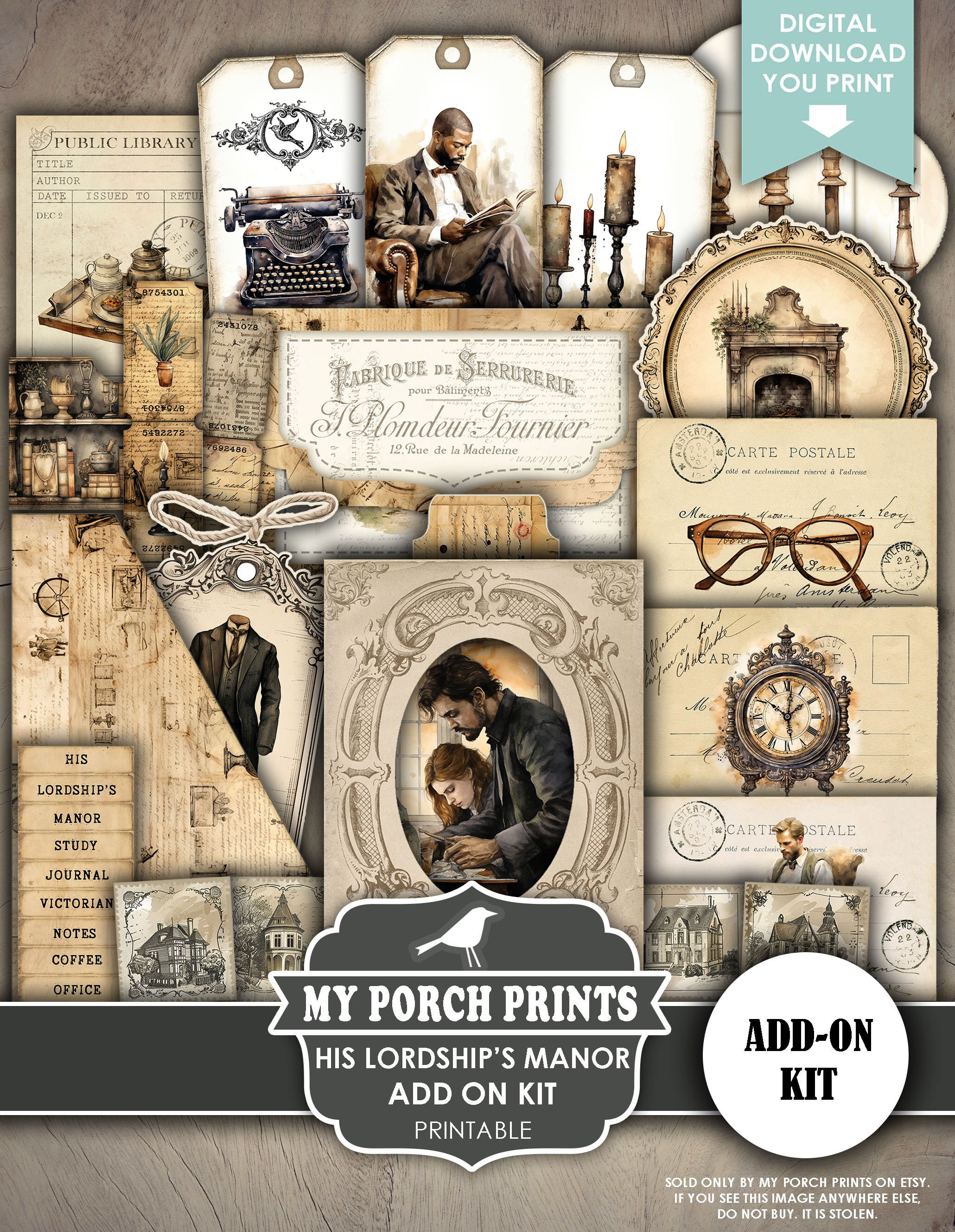 His Lordship's Manor Add on Kit, Victorian, Grunge, Ephemera, Junk ...