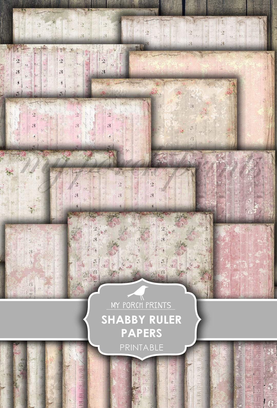 Junk Journal, Shabby, Pink, Ruler, Paper, Printable, Valentines Day ...