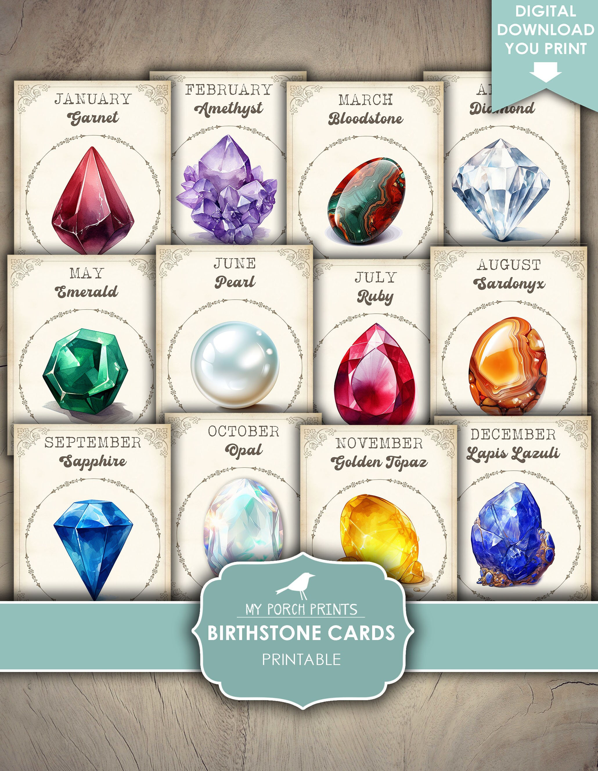 新品POTETE Birth month stone clip Jan Apr Birthstones by Month: Chart and Photos