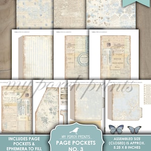 Page Pockets No. 3 Junk Journal Folio Kit, Folder, Blue, Butterfly ...