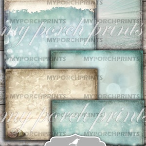 Junk Journal, Ocean Papers, Printable, Mermaid, Sea, Ocean, Paper, Nautical, Shell, Water, Beach, Blue, My Porch Prints, Digital Download image 4