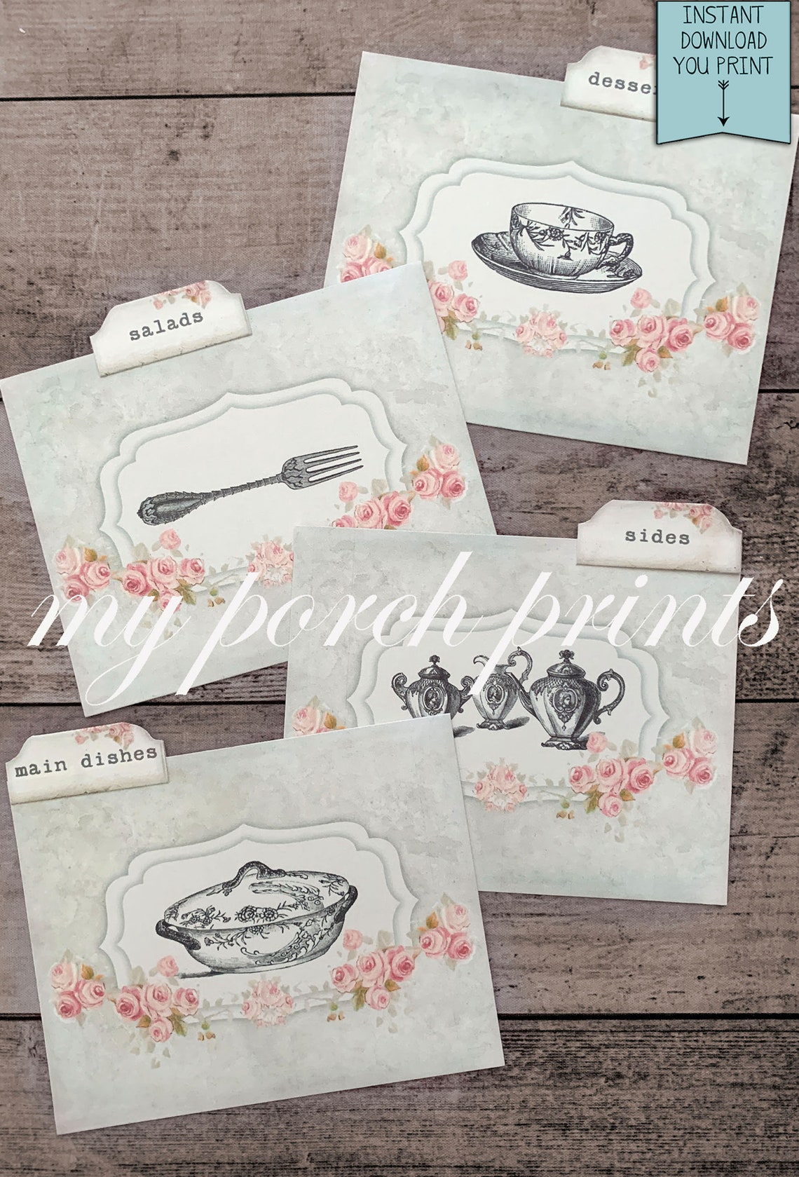 Recipe, Box, Shabby Chic, Junk Journal, Pastel, Storage, My Porch ...