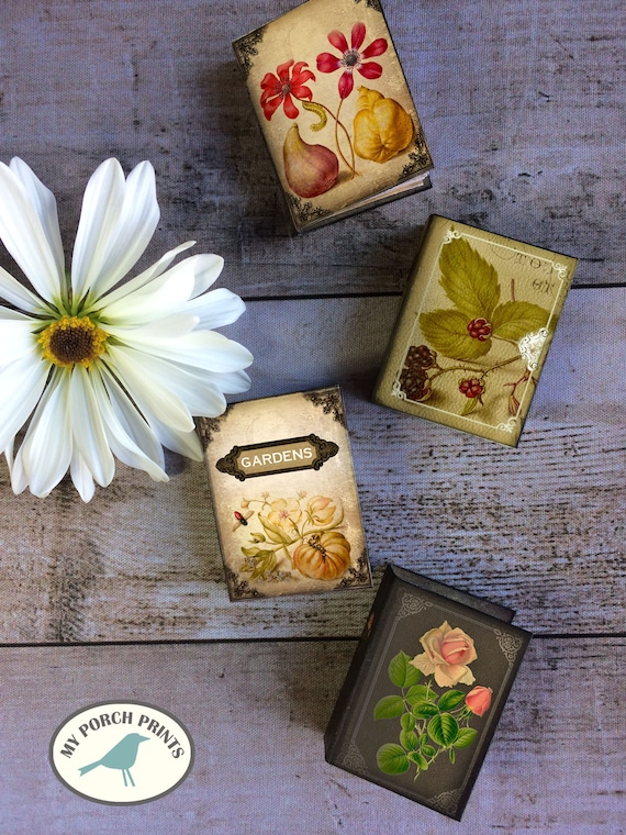 Garden Mini Books, Flowers, Rose, Mini Album, Necklace