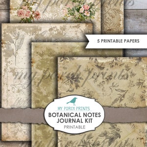 Botanical Junk Journal Kit, Botanical Journal, Note, Ephemera, My Porch ...