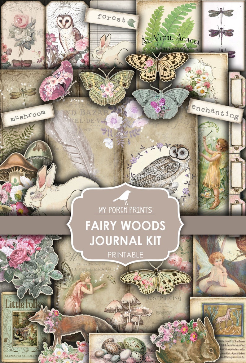 Junk Journal Kit, Fairy, Woods, Fairytale, Fairies, Pink, My Porch ...