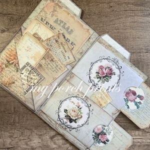 Junk Journal, Shabby Grunge, Loaded Folder, Neutral, Ephemera, My Porch ...