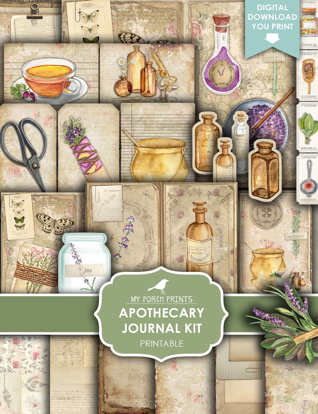 Junk Journal Kit, Apothecary, Nature, Herbal, Healing, Cottagecore ...
