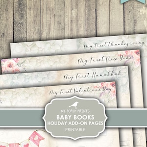 Baby, Book, Holiday, Add On, Pages, Junk Journal Kit, Girl, Boy, Memory Book, First Year, My Porch Prints, Printable, Digital Download