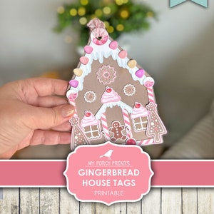 Gingerbread House Christmas Tags, Junk Journal, Kids Craft Kit, December Daily, Decorate, Card, Printable, My Porch Prints, Digital Download